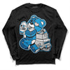 Jordan 4 Retro Military Blue DopeSkill Long Sleeve T-Shirt Bear Steals Sneaker Graphic Streetwear - black