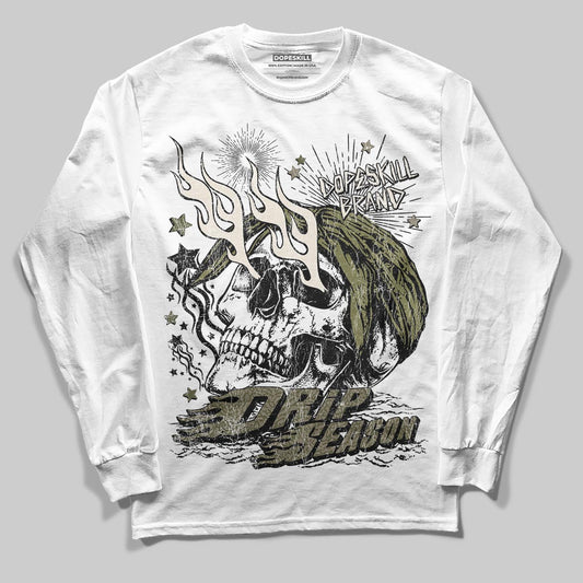 Jordan 3 “Medium Olive” aka “Family Affair” DopeSkill Long Sleeve T-Shirt Drip Season Graphic Streetwear - White