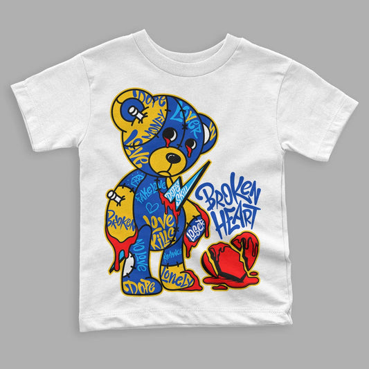 Jordan 14 “Laney” DopeSkill Toddler Kids T-shirt Broken Heart Graphic Streetwear  - White 