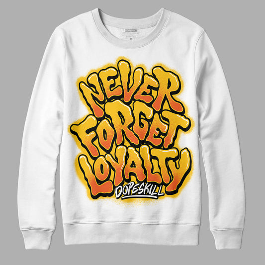 Yellow Sneakers DopeSkill Sweatshirt Never Forget Loyalty Graphic Streetwear - White