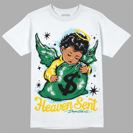 Jordan 5 “Lucky Green” DopeSkill T-Shirt Heaven Sent Graphic Streetwear - White