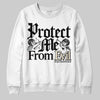 Jordan 5 Retro Reverse Metallic DopeSkill Sweatshirt Protect Me From Evil Graphic Streetwear - White