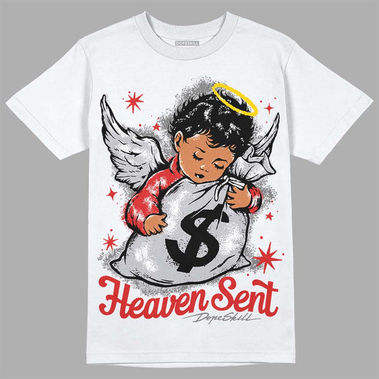 Jordan 13 “Wolf Grey” DopeSkill T-Shirt Heaven Sent Graphic Streetwear - White