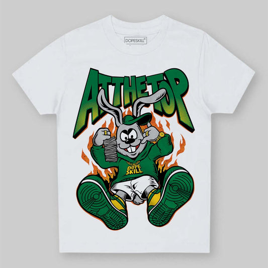 Green Sneakers DopeSkill Toddler Kids T-shirt At The Top Graphic Streetwear - White