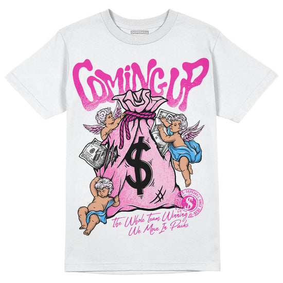 Pink Sneakers DopeSkill T-Shirt Money Bag Coming Up Graphic Streetwear - White