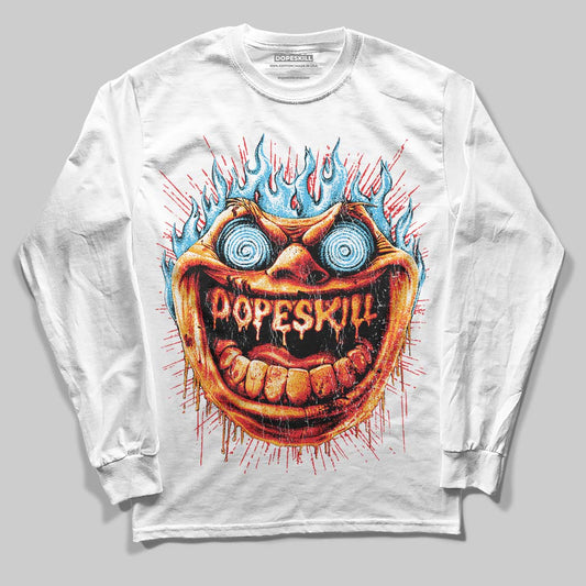 Red Sneakers DopeSkill Long Sleeve T-Shirt Hellfire Graphic Streetwear - White 