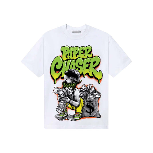 Neon Green Sneakers DopeSkill T-Shirt Paper Chaser Boy Graphic Streetwear - White