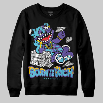 Jordan 8 Retro 'Aqua' 2025 DopeSkill Sweatshirt Born To Be Rich Graphic Streetwear - Black