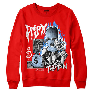 Jordan 11 Retro Cherry DopeSkill Varsity Red Sweatshirt Drip'n Never Tripp'n Graphic Streetwear