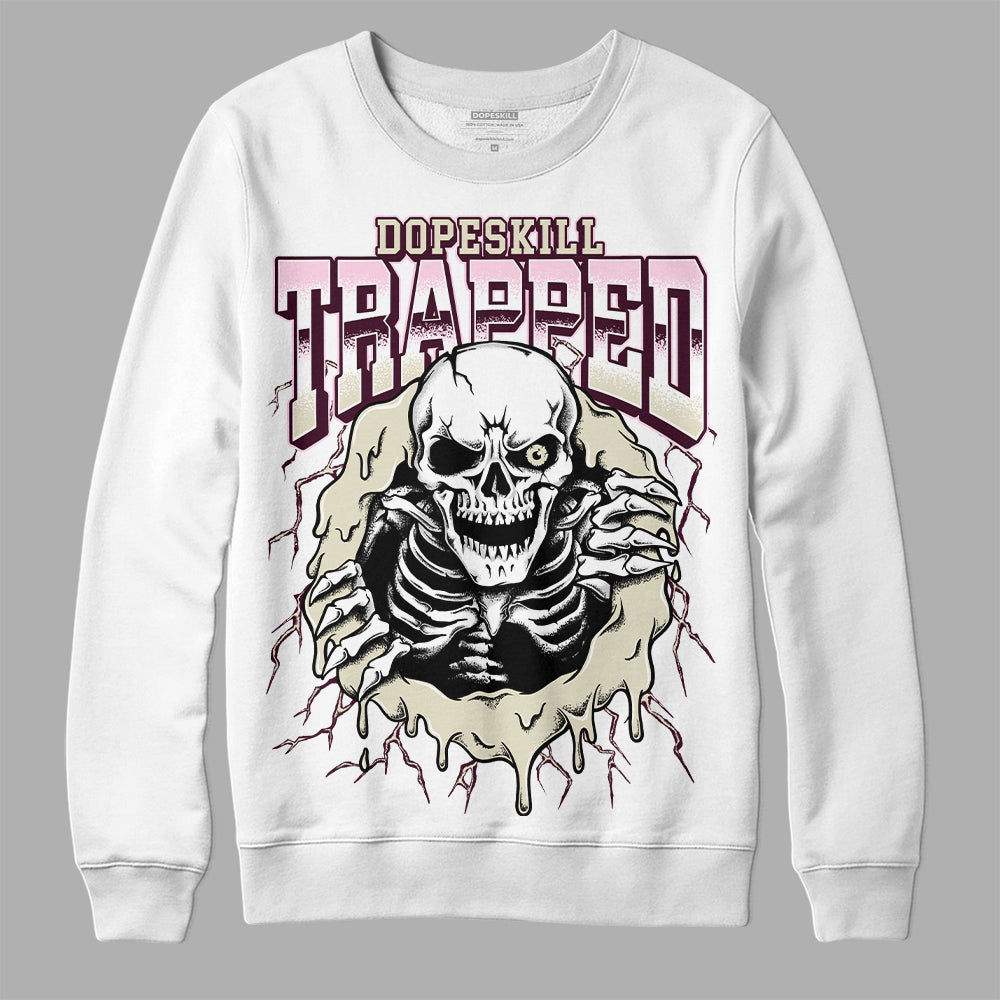 Dunk Low Night Maroon and Medium Soft Pink DopeSkill Sweatshirt Trapped Halloween Graphic Streetwear - White