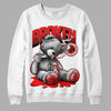 Jordan 1 Retro High OG "Satin Bred" DopeSkill Sweatshirt Sick Bear Graphic Streetwear - White