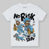 Jordan 4 Denim “Worn Blue” DopeSkill Toddler Kids T-shirt No Risk No Story Graphic Streetwear - White 