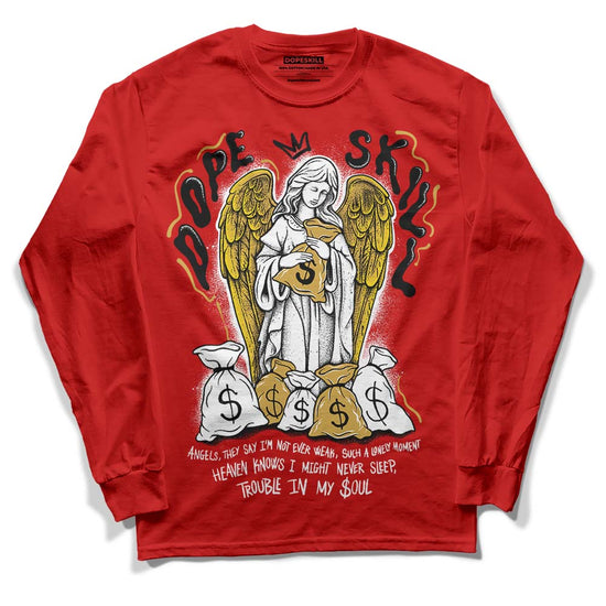 Red Sneakers DopeSkill Red Long Sleeve T-Shirt Angels Graphic Streetwear