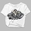 Jordan 1 Retro Low OG Black Cement DopeSkill Women's Crop Top Rare Breed Type Graphic Streetwear - White