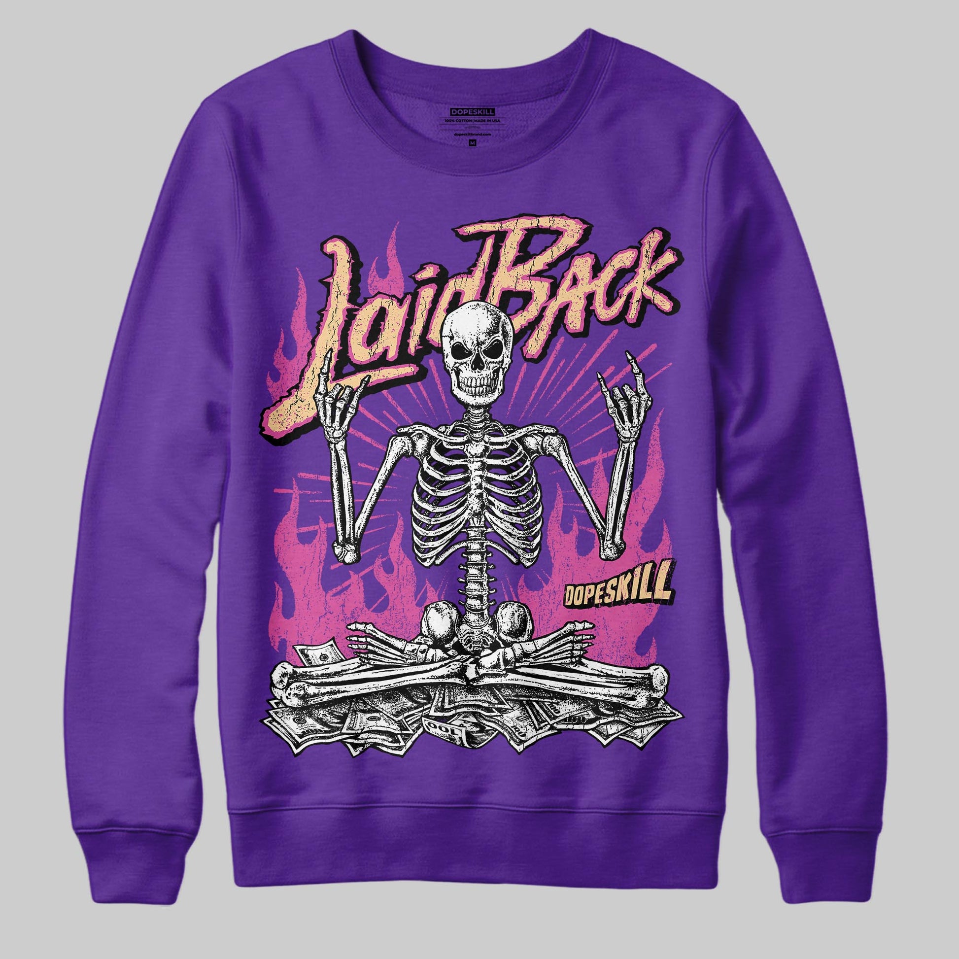 PURPLE Sneakers DopeSkill Sweatshirt Laid Back Graphic Streetwear - Purple