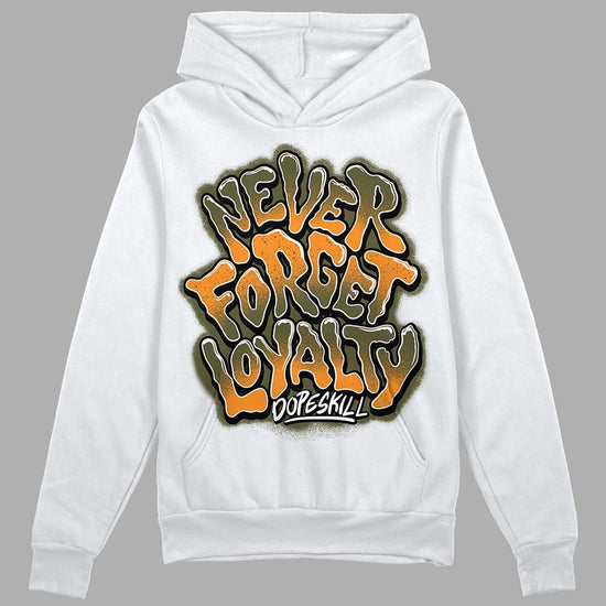 Jordan 5 "Olive" DopeSkill Hoodie Sweatshirt Never Forget Loyalty Graphic Streetwear - White 