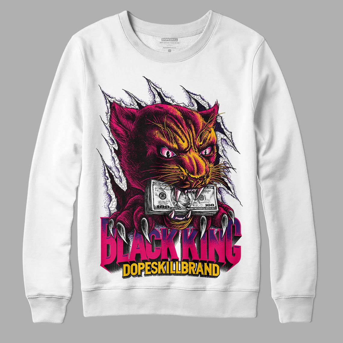 Jordan 3 Retro SP J Balvin Medellín Sunset DopeSkill Sweatshirt Black King Graphic Streetwear - White