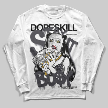 Jordan 3 Retro Black Cat DopeSkill Long Sleeve T-Shirt Stay It Busy Graphic Streetwear - White