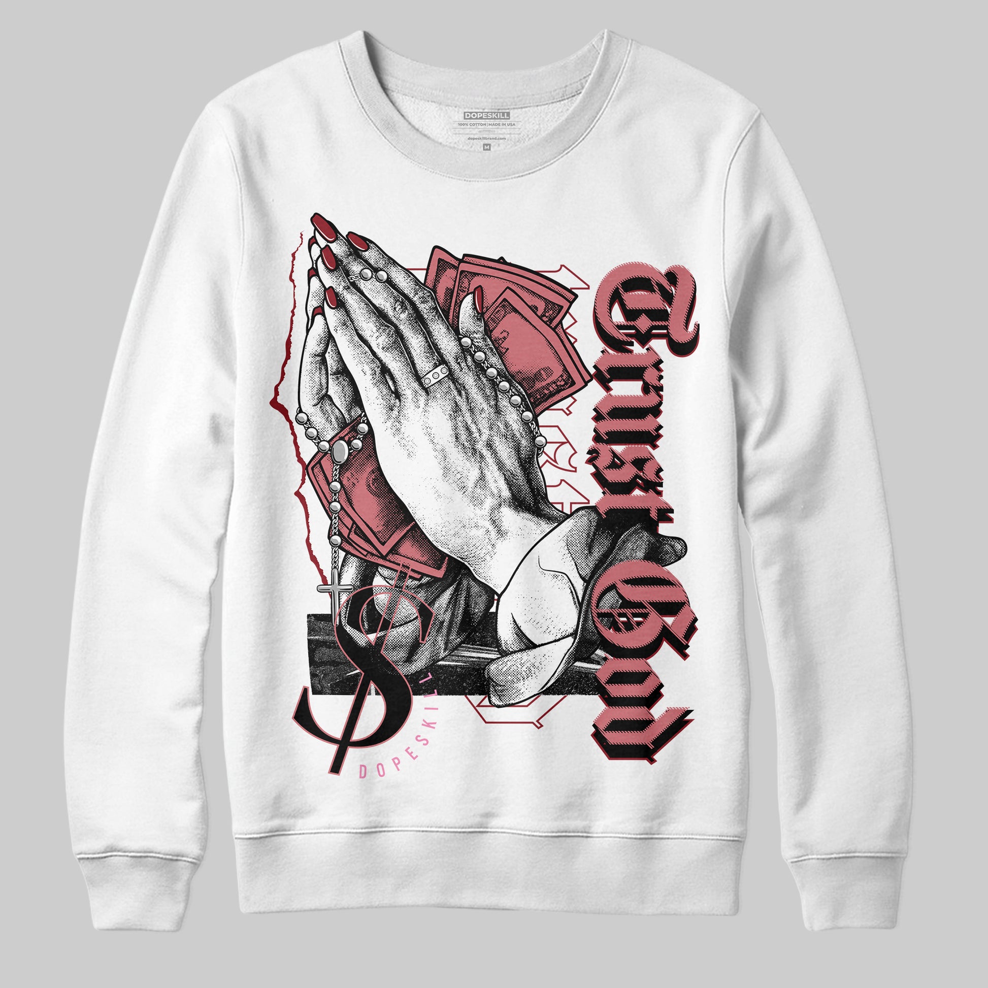 Valentine's Day Collection DopeSkill Sweatshirt Trust God Graphic Streetwear - White