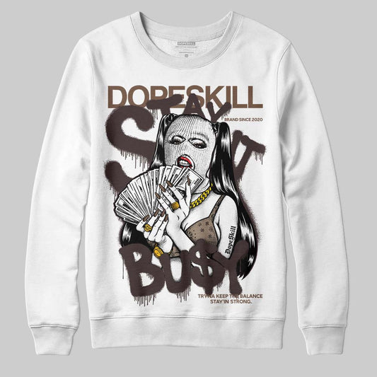 SoleFly x Air Jordan 12 Retro SP 'Cafecito/Baroque Brown' DopeSkill Sweatshirt Stay It Busy Graphic Streetwear - White