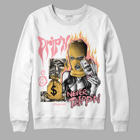 Jordan 3 GS “Red Stardust” DopeSkill Sweatshirt Drip'n Never Tripp'n Graphic Streetwear - White