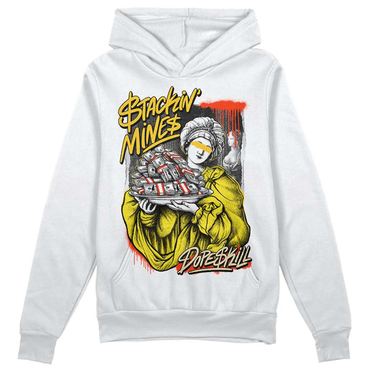 Jordan 4 Retro “Vivid Sulfur” DopeSkill Hoodie Sweatshirt Stackin Mines Graphic Streetwear - White