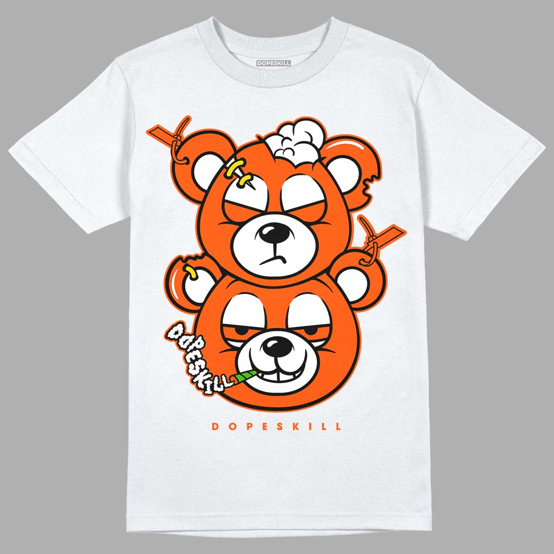 MSCHF Super Normal 2 Orange Milk DopeSkill T-Shirt New Double Bear Graphic Streetwear - White