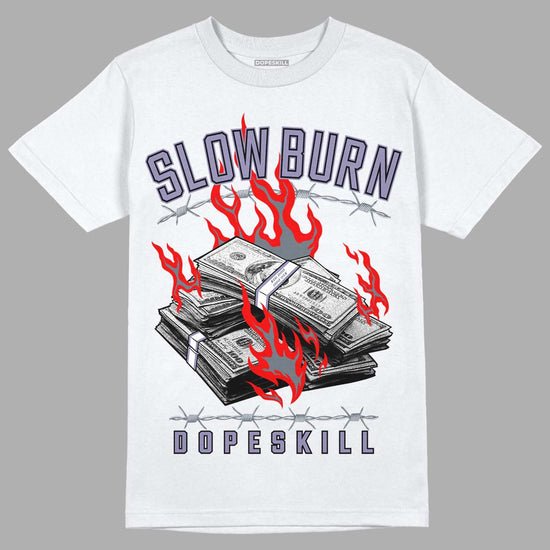 Jordan 5 Retro Low Indigo Haze DopeSkill T-Shirt Slow Burn Graphic Streetwear - White