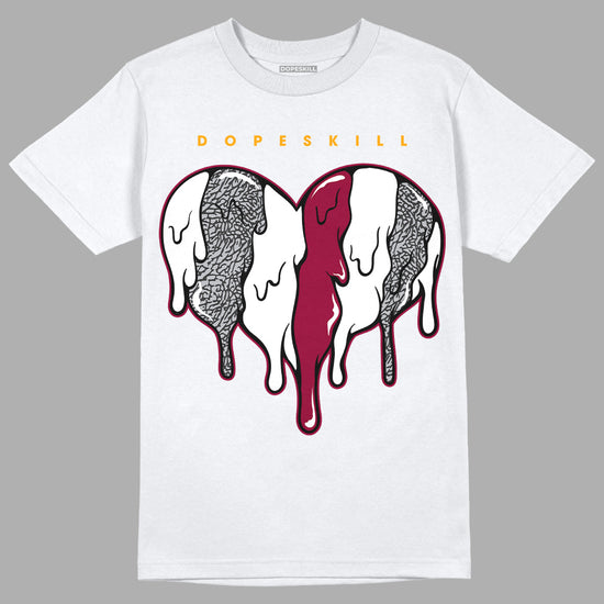 Jordan 3 Cardinal Red DopeSkill T-Shirt Slime Drip Heart Graphic Streetwear - White