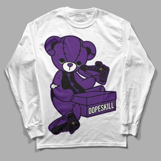 Jordan 12 “Field Purple” DopeSkill Long Sleeve T-Shirt Sneakerhead BEAR Graphic Streetwear - White