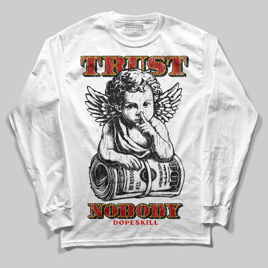 Red Sneakers DopeSkill Long Sleeve T-Shirt Trust Nobody Graphic Streetwear - White