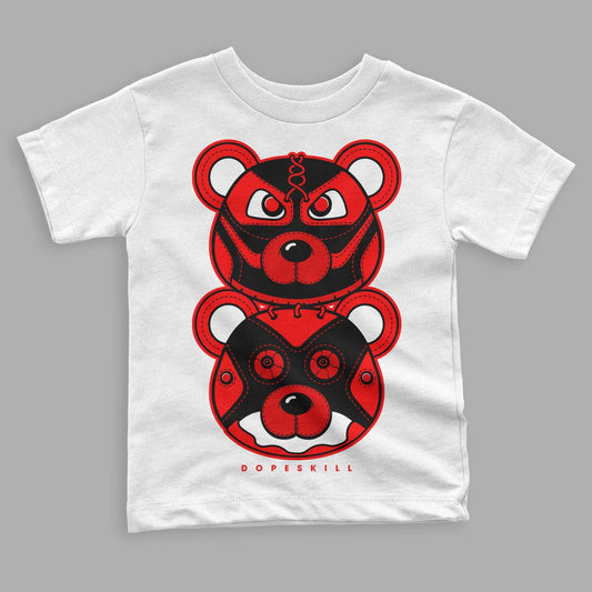 Jordan 1 Retro High OG "Satin Bred" DopeSkill Toddler Kids T-shirt Leather Bear Graphic Streetwear - White