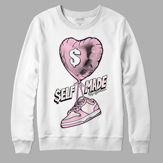 Dunk Low LX Pink Foam DopeSkill Sweatshirt Self Made Graphic Streetwear - White