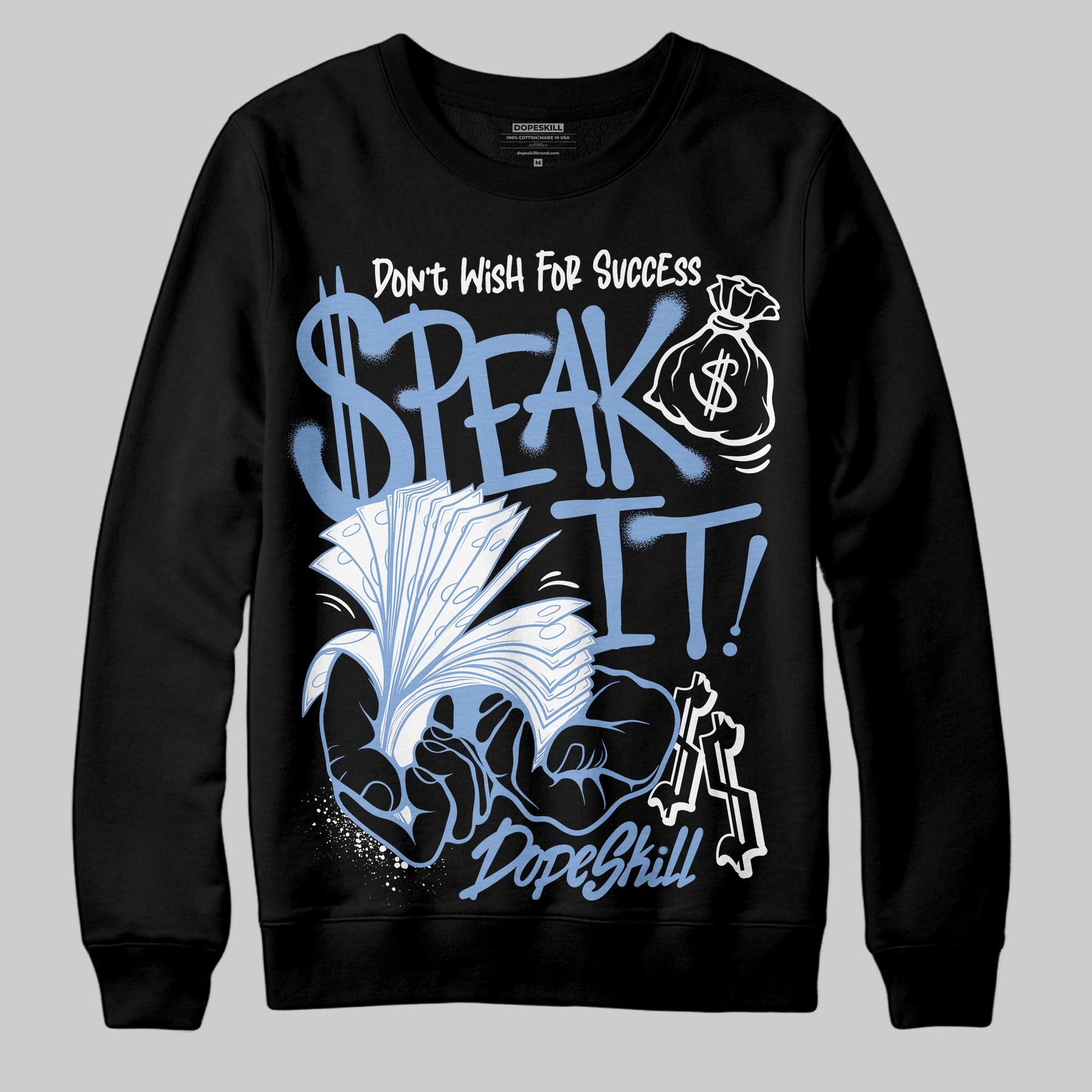 Jordan 4 WMNS 'Forget Me Not' DopeSkill Sweatshirt Speak It Graphic Streetwear - Black