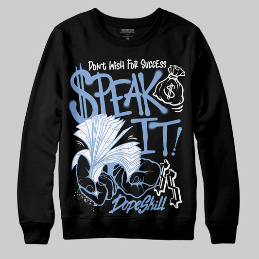 Jordan 4 WMNS 'Forget Me Not' DopeSkill Sweatshirt Speak It Graphic Streetwear - Black