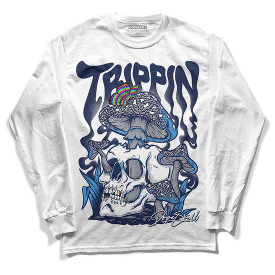 Jordan Spiz’ike Low “White/Obsidian” DopeSkill Long Sleeve T-Shirt Trippin Graphic Streetwear - WHite