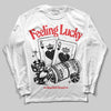 Black and White Sneakers DopeSkill Long Sleeve T-Shirt Feeling Lucky Graphic Streetwear - White 