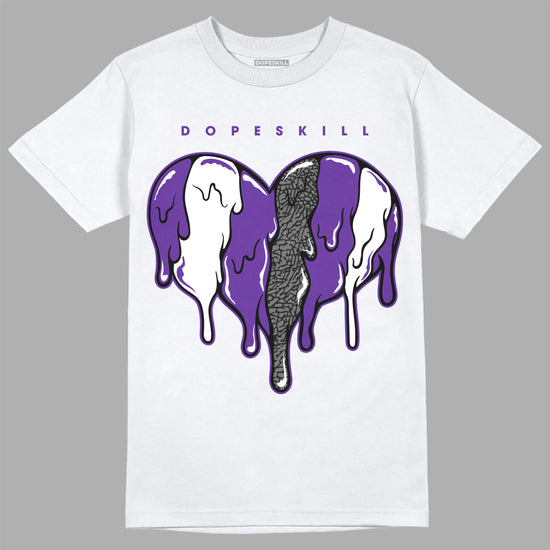 Jordan 3 Dark Iris DopeSkill T-Shirt Slime Drip Heart Graphic Streetwear - White