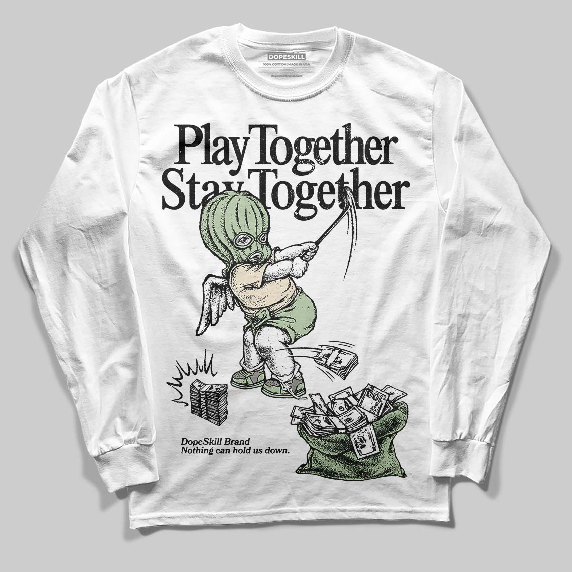 Jordan 4 WMNS “Seafoam” (2025) DopeSkill Long Sleeve T-Shirt Play together, Stay together Graphic Streetwear - White