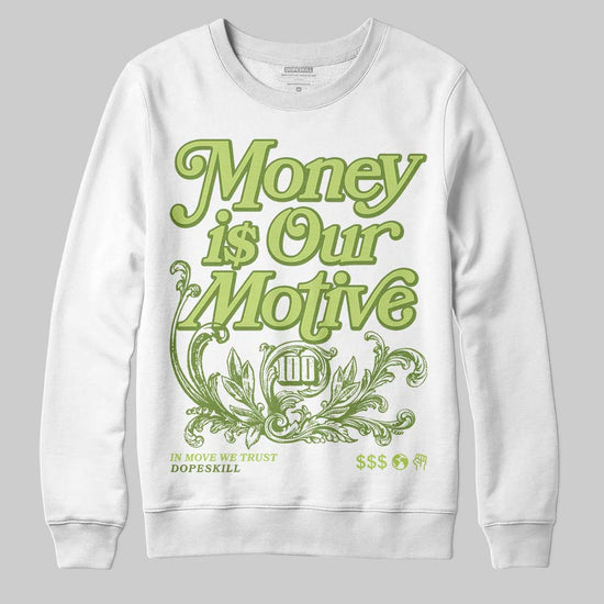 Dunk Low Pro SB 'Fruity Pack - Green Apple' DopeSkill Sweatshirt Money Is Our Motive Typo Graphic Streetwear - White