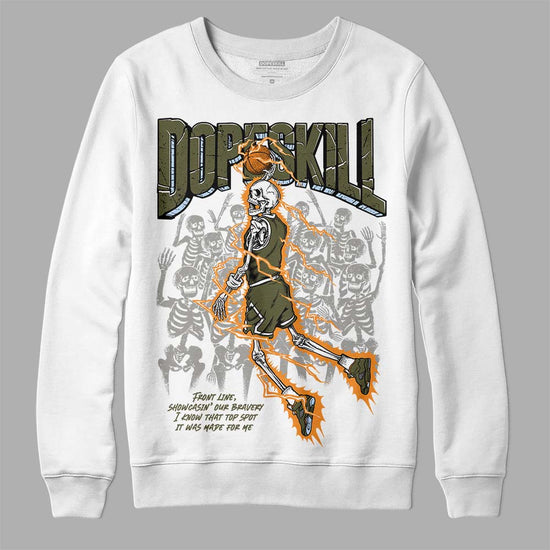 Jordan 5 "Olive" DopeSkill Sweatshirt Thunder Dunk Graphic Streetwear - White