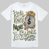 Olive Sneakers DopeSkill T-Shirt Real Ones Move In Silence Graphic Streetwear - White 