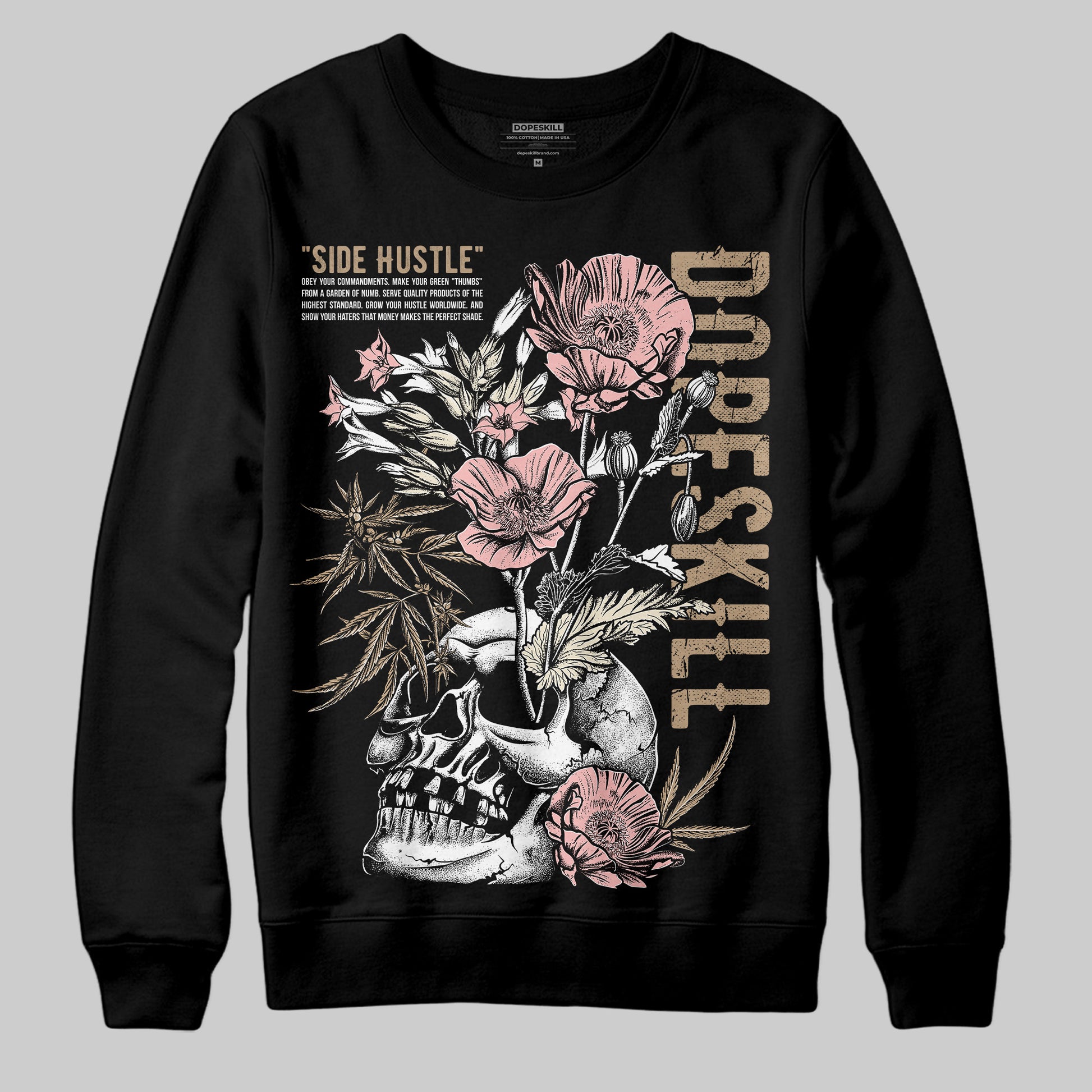 Nike Air Force 1 Low Canvas “Linen” DopeSkill Sweatshirt Side Hustle Graphic Streetwear - black