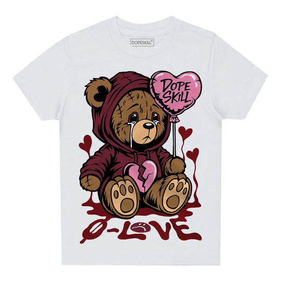 Jordan 1 Retro High OG “Team Red” DopeSkill Toddler Kids T-shirt Broken Bear Graphic Streetwear - White