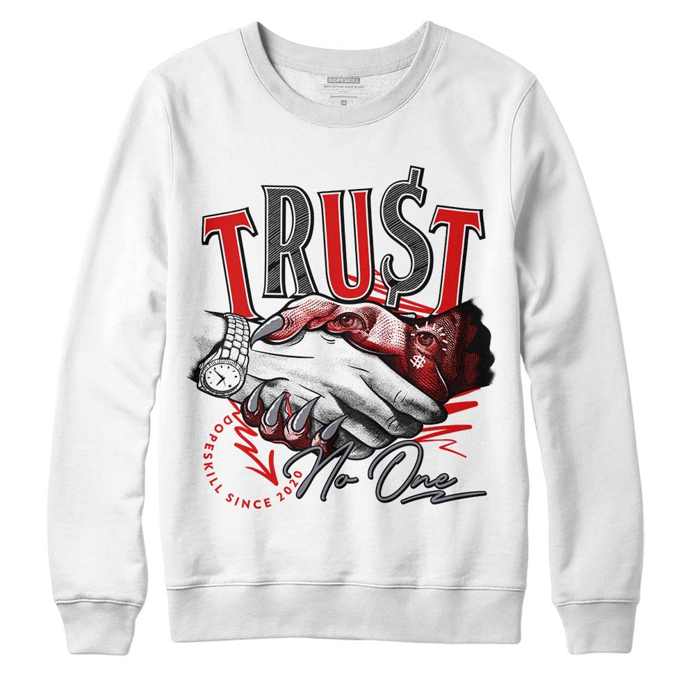 Jordan 9 Retro Gym Red DopeSkill Sweatshirt Trust No One Graphic Streetwear - White 