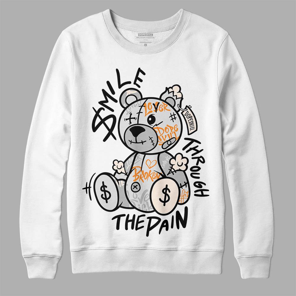 Dunk Low Cool Grey DopeSkill Sweatshirt Smile Through The Pain Graphic Streetwear - White 