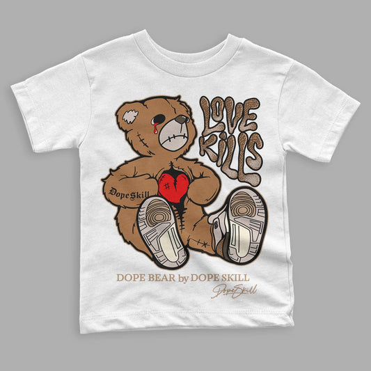 Jordan 3 Retro Palomino DopeSkill Toddler Kids T-shirt Love Kills Graphic Streetwear - White