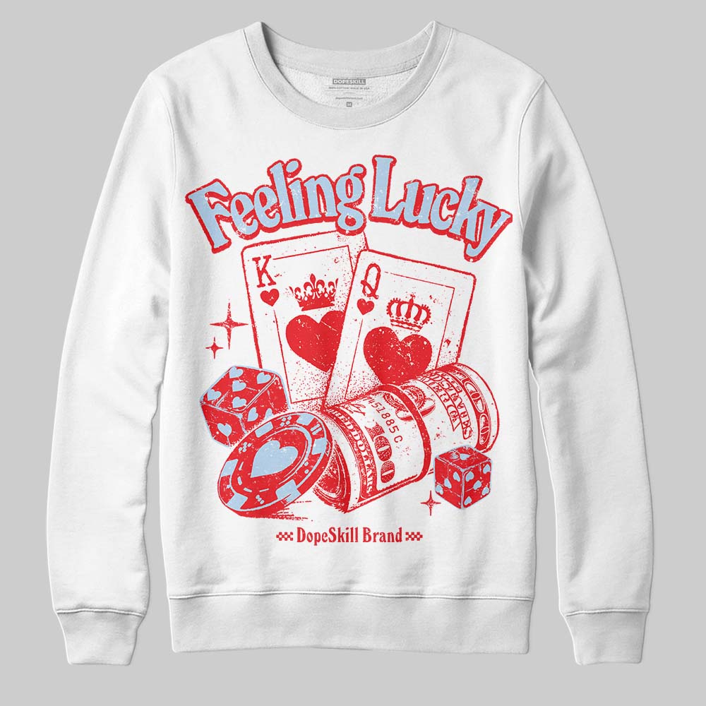 Jordan 11 Retro Cherry DopeSkill Sweatshirt Feeling Lucky Graphic Streetwear - White