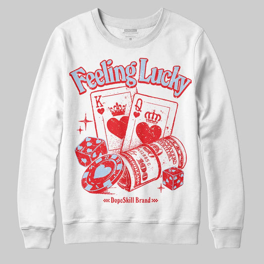 Jordan 11 Retro Cherry DopeSkill Sweatshirt Feeling Lucky Graphic Streetwear - White