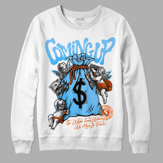 Dunk Low Futura University Blue DopeSkill Sweatshirt Money Bag Coming Up Graphic Streetwear - White